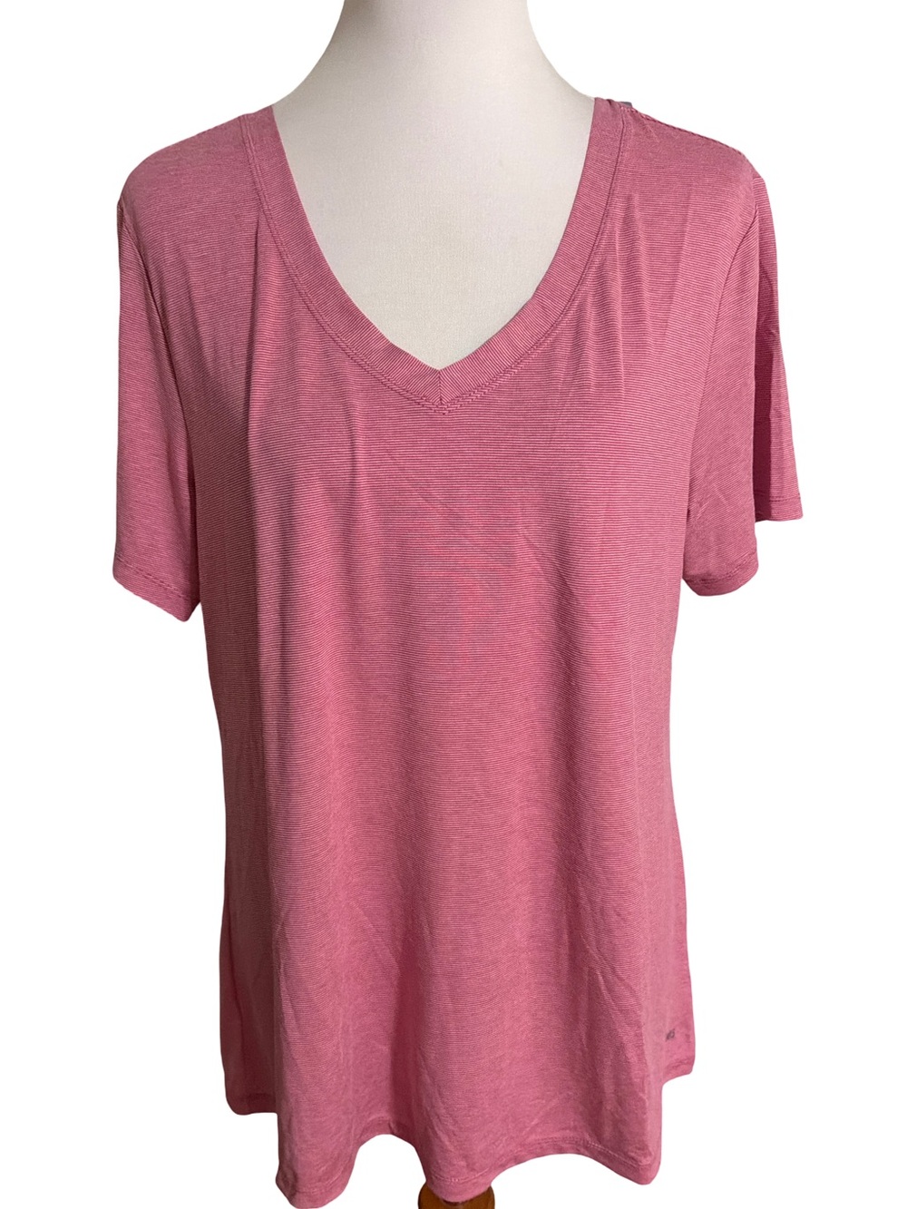 Spalding Pink V-Neck Short Sleeve Tee